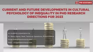 Current and future developments in cultural psychology of inequality in PhD research directions for 2023