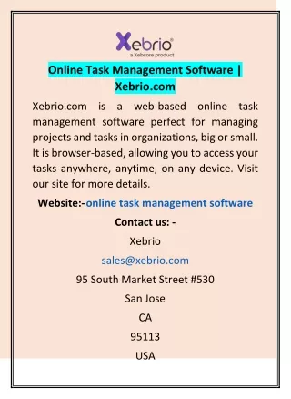 Online Task Management Software | Xebrio.com