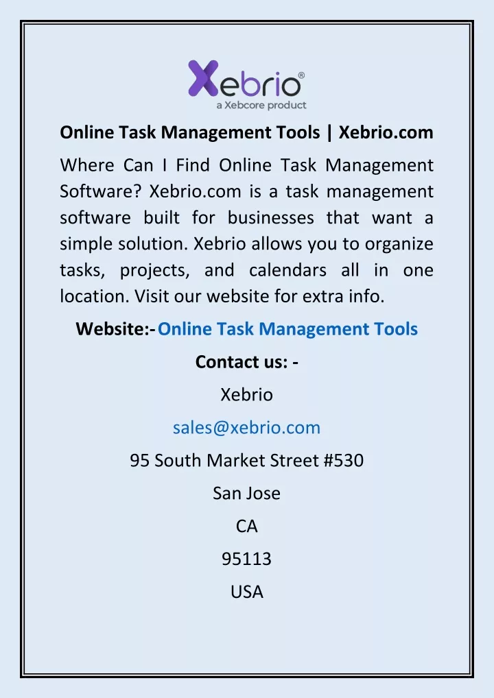 online task management tools xebrio com