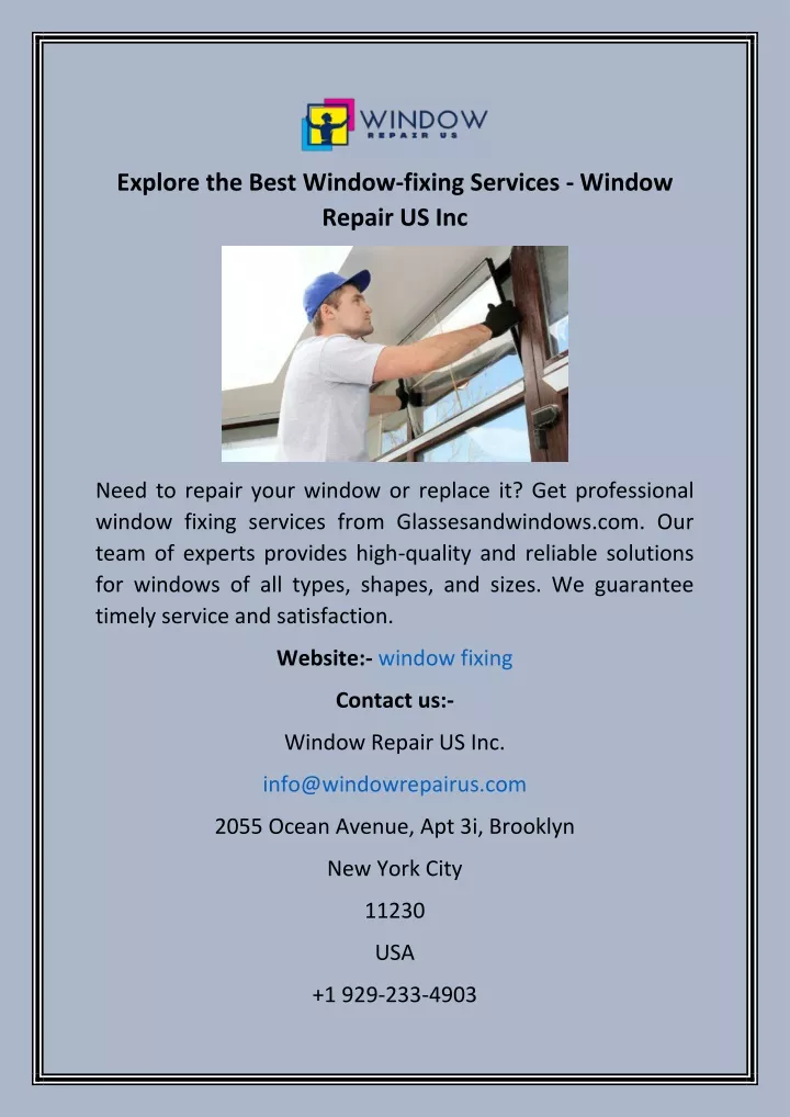 explore the best window fixing services window