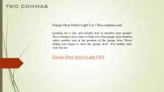 Garage Door Safety Light Usa Two-commas.com