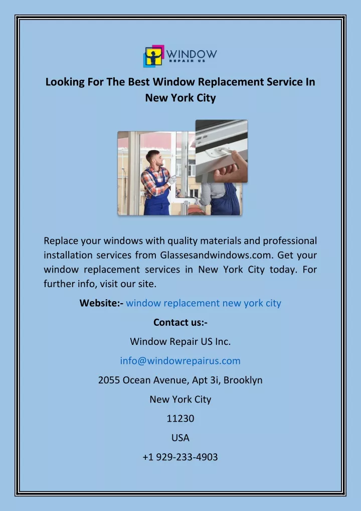 looking for the best window replacement service