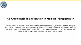 Air ambulance_ the revolution in the medical transportation