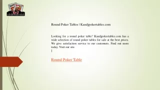 Round Poker Tables  Kandjpokertables.com