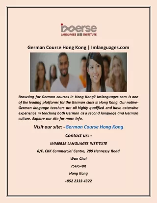 german course hong kong imlanguages com