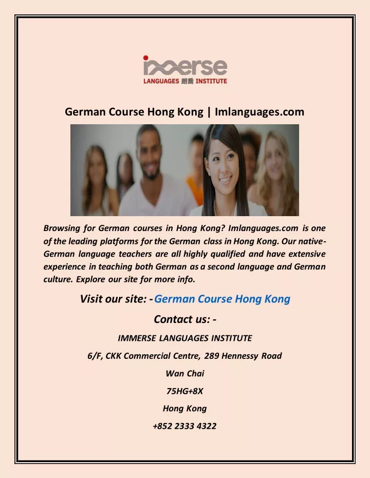 german course hong kong imlanguages com