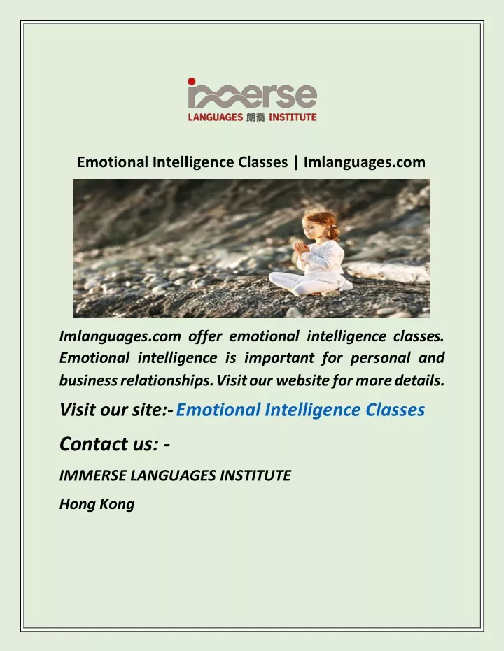 emotional intelligence classes imlanguages com