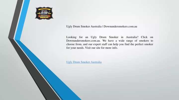 ugly drum smoker australia downundersmokers