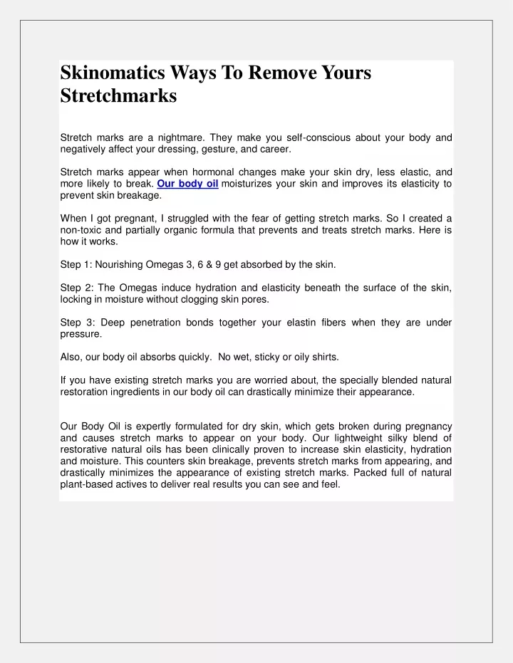 skinomatics ways to remove yours stretchmarks