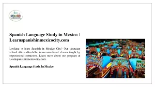 Spanish Language Study in Mexico | Learnspanishinmexicocity.com