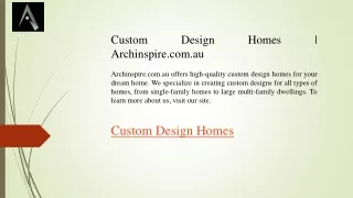 Custom Design Homes Archinspire.com.au