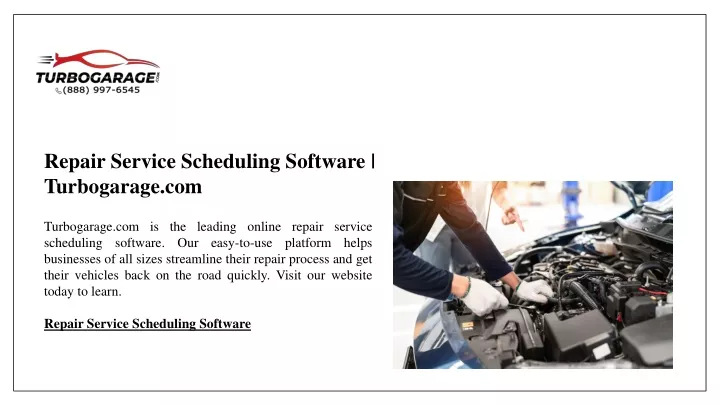 repair service scheduling software turbogarage com