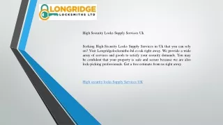 High Security Locks Supply Services Uk   Longridgelocksmiths-ltd.co.uk