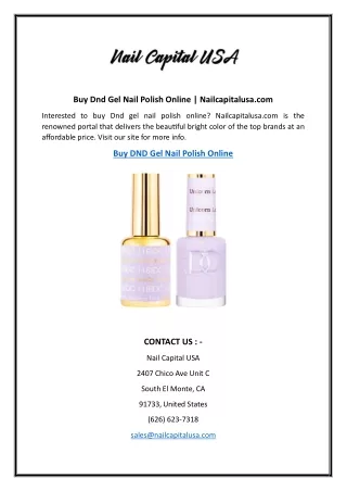 Buy Dnd Gel Nail Polish Online  Nailcapitalusa.com