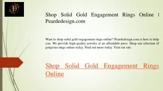 Shop Solid Gold Engagement Rings Online  Peardedesign.com