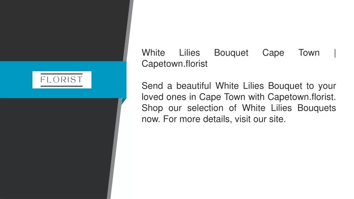 white lilies bouquet cape town capetown florist