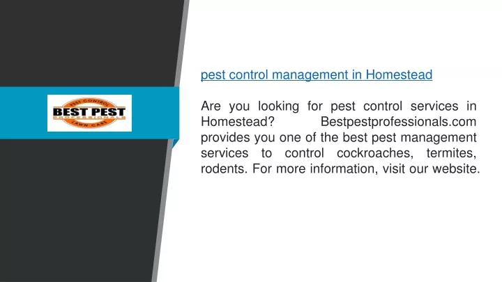 pest control management in homestead