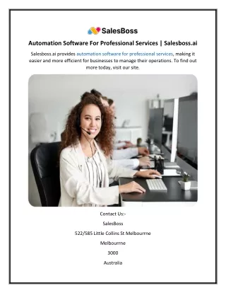 Automation Software For Professional Services  Salesboss.ai