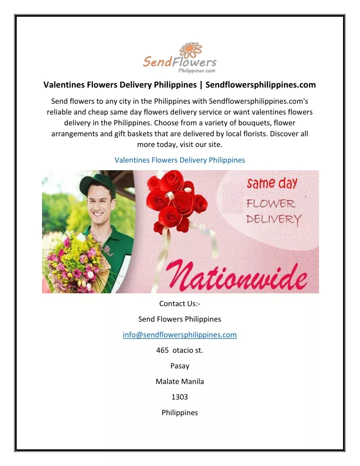 valentines flowers delivery philippines