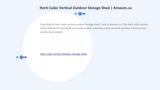 Horti Cubic Vertical Outdoor Storage Shed   Amazon.ca