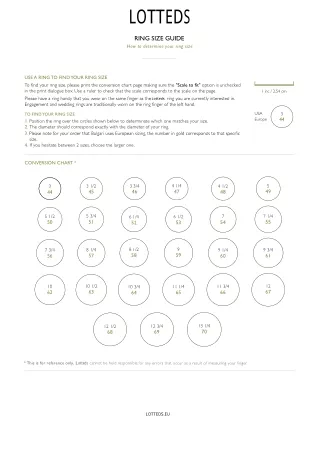 Lotteds ring size guide