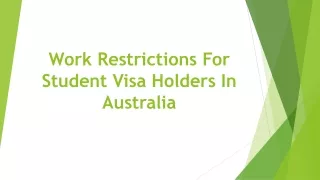 work restrictions for student visa holders in australia
