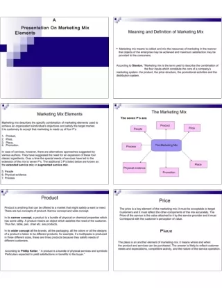 Marketing Mix PPT