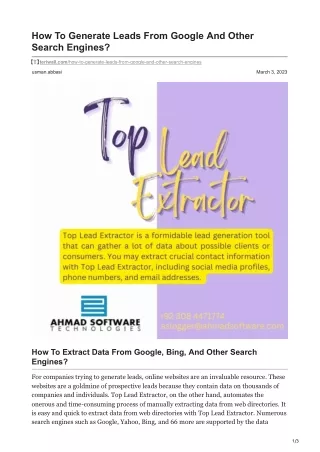 how to generate leads from google and other