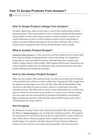 how to scrape products from amazon