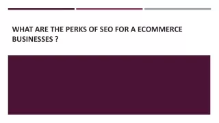 What are the perks of SEO for a Ecommerce businesses ?