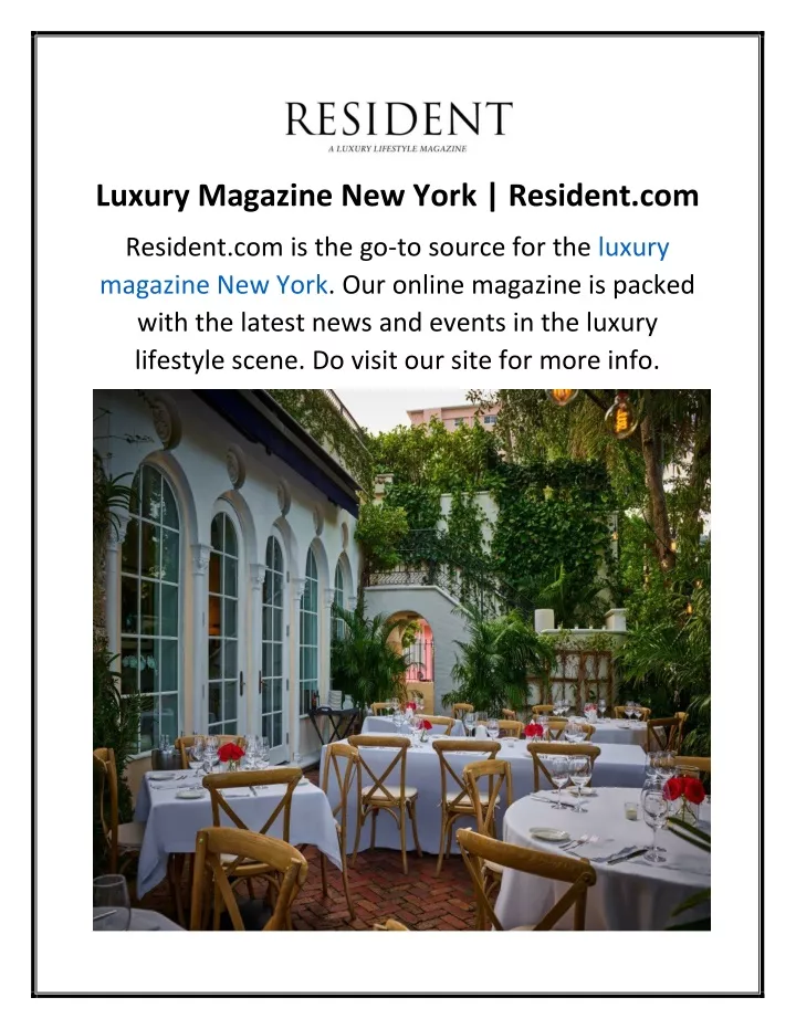 luxury magazine new york resident com