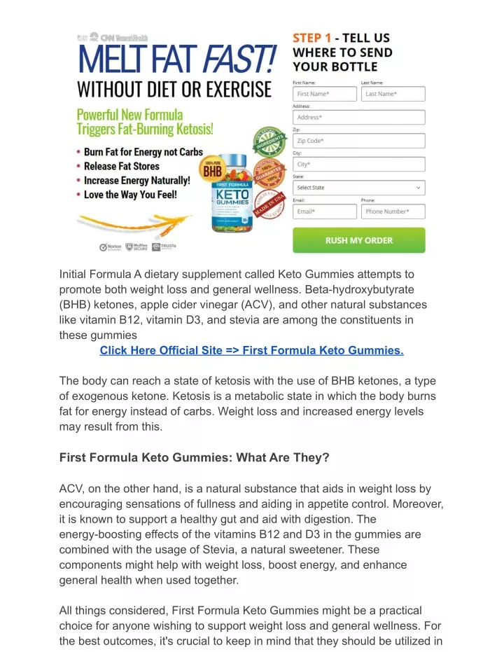 initial formula a dietary supplement called keto