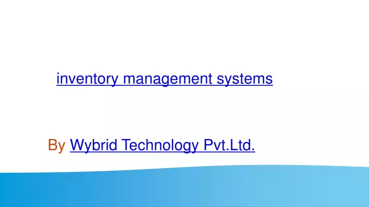 inventory management systems