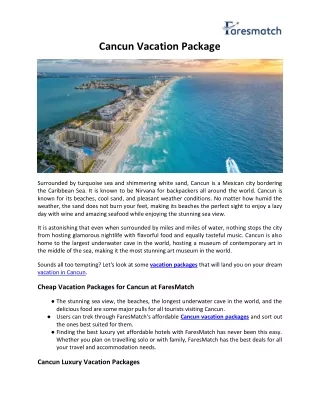 All Inclusive Cancun Vacation Package