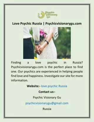 Love Psychic Russia  Psychicvisionarygu