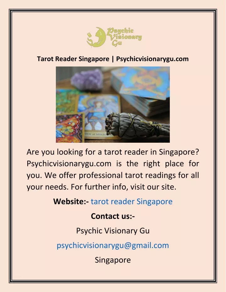 tarot reader singapore psychicvisionarygu com