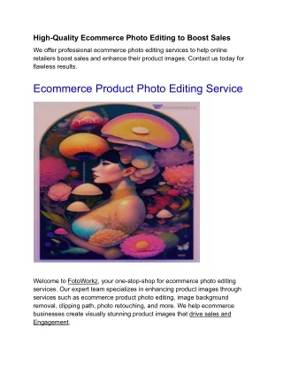 high quality ecommerce photo editing to boost