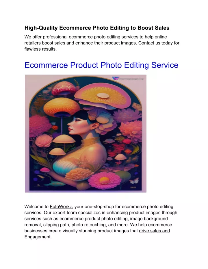 high quality ecommerce photo editing to boost