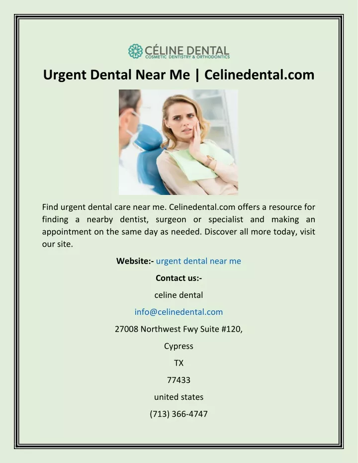 urgent dental near me celinedental com