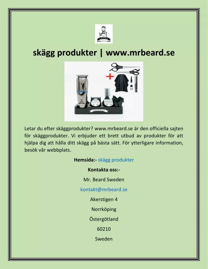 sk gg produkter www mrbeard se