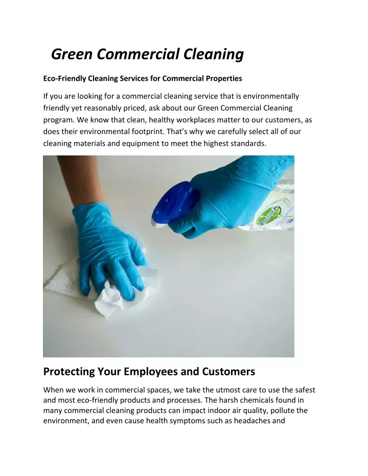 green commercial cleaning