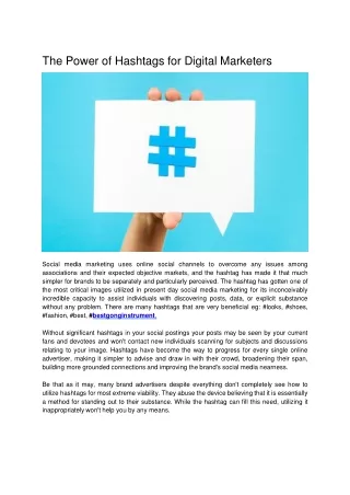 the power of hashtags for digital marketers