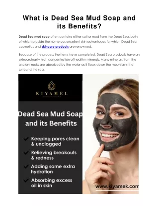 What is Dead Sea Mud Soap and its Benefits