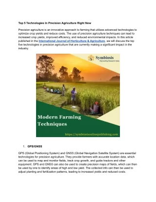 top 5 technologies in precision agriculture right