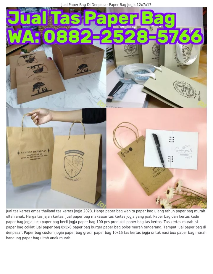 jual paper bag di denpasar paper bag jogja 12x7x17