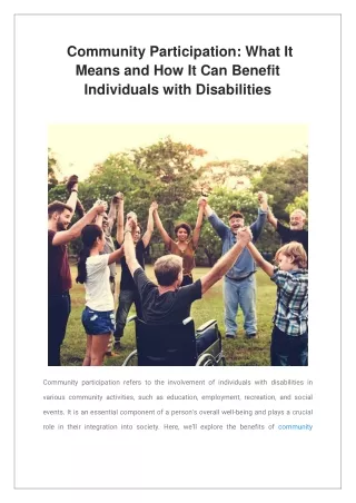 community participation what it means