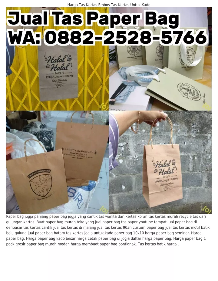 harga tas kertas embos tas kertas untuk kado