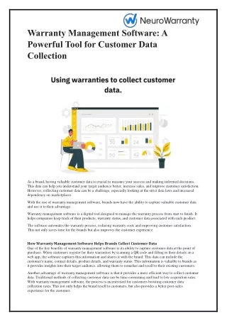 Warranty Management Software: A Powerful Tool for Customer Data Collection