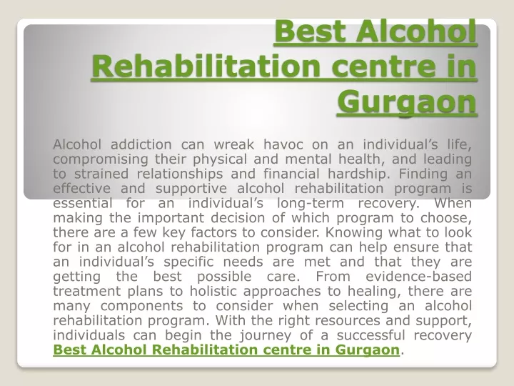 best alcohol rehabilitation centre in gurgaon