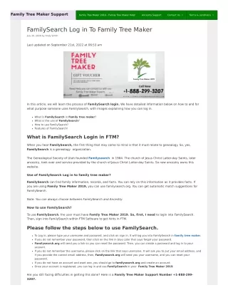 family tree maker support